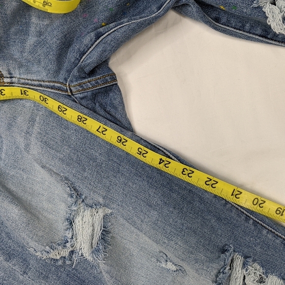 Judy Blue paint splattered distressed 16w jeans boyfriend - Picture 5 of 7